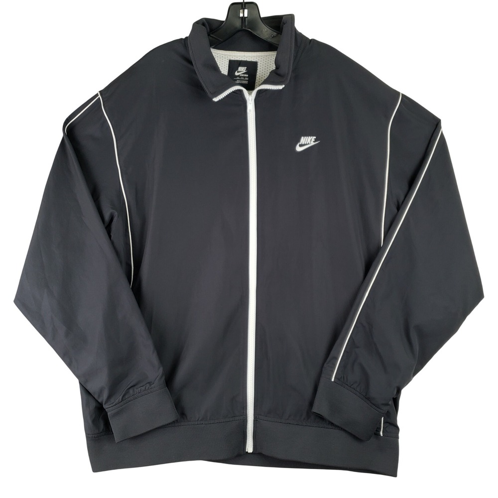 Nike Sportswear Full Zip‎ Track Jacket Mens XXL Black Windbreaker Athleisure